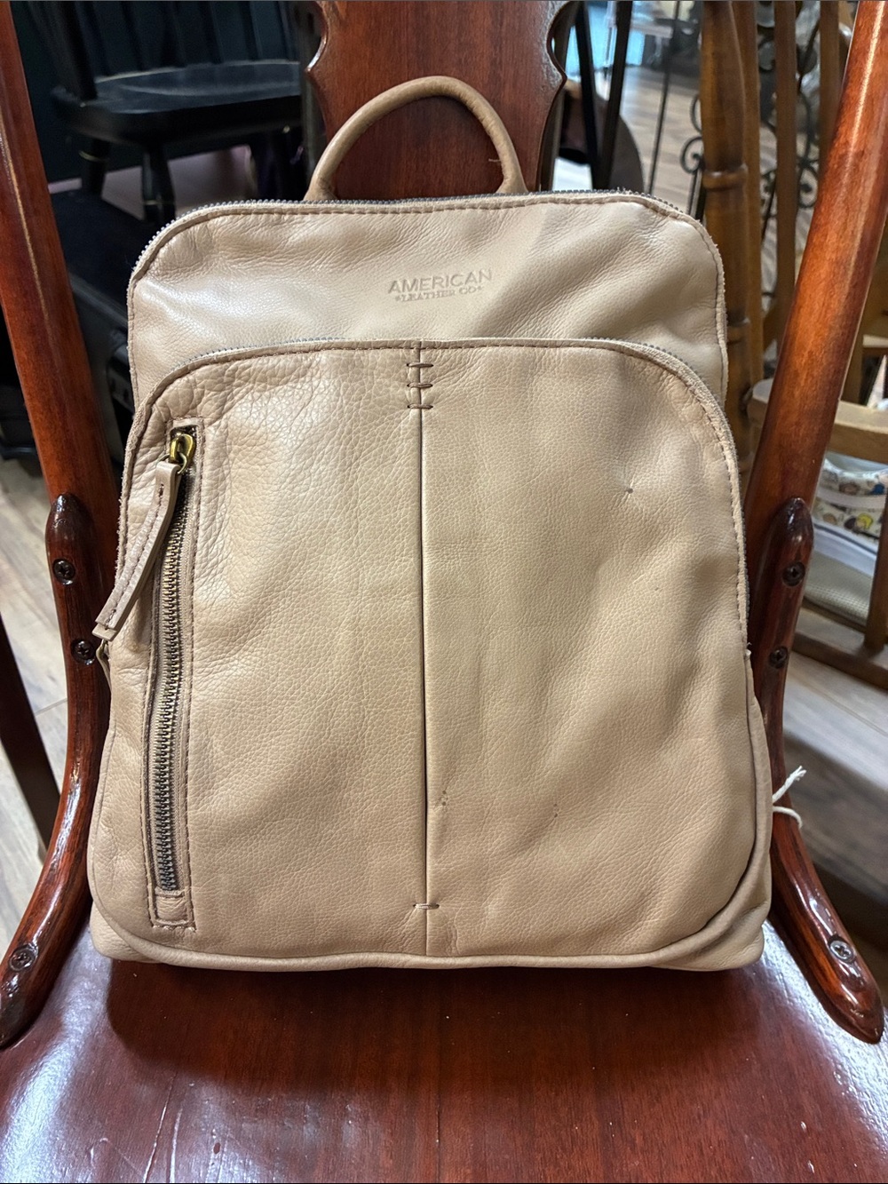 American Leather Company tan backpack